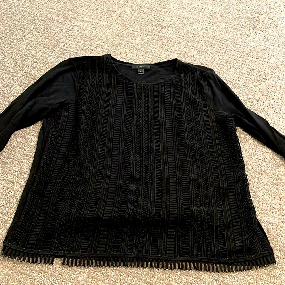Jcrew Long Sleeve lace front detailed TShirt